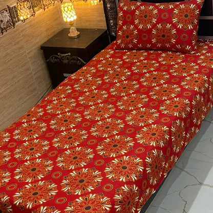 Alkaram 4Pc Mix Cotton Single Pair Bedsheets  4 colours
