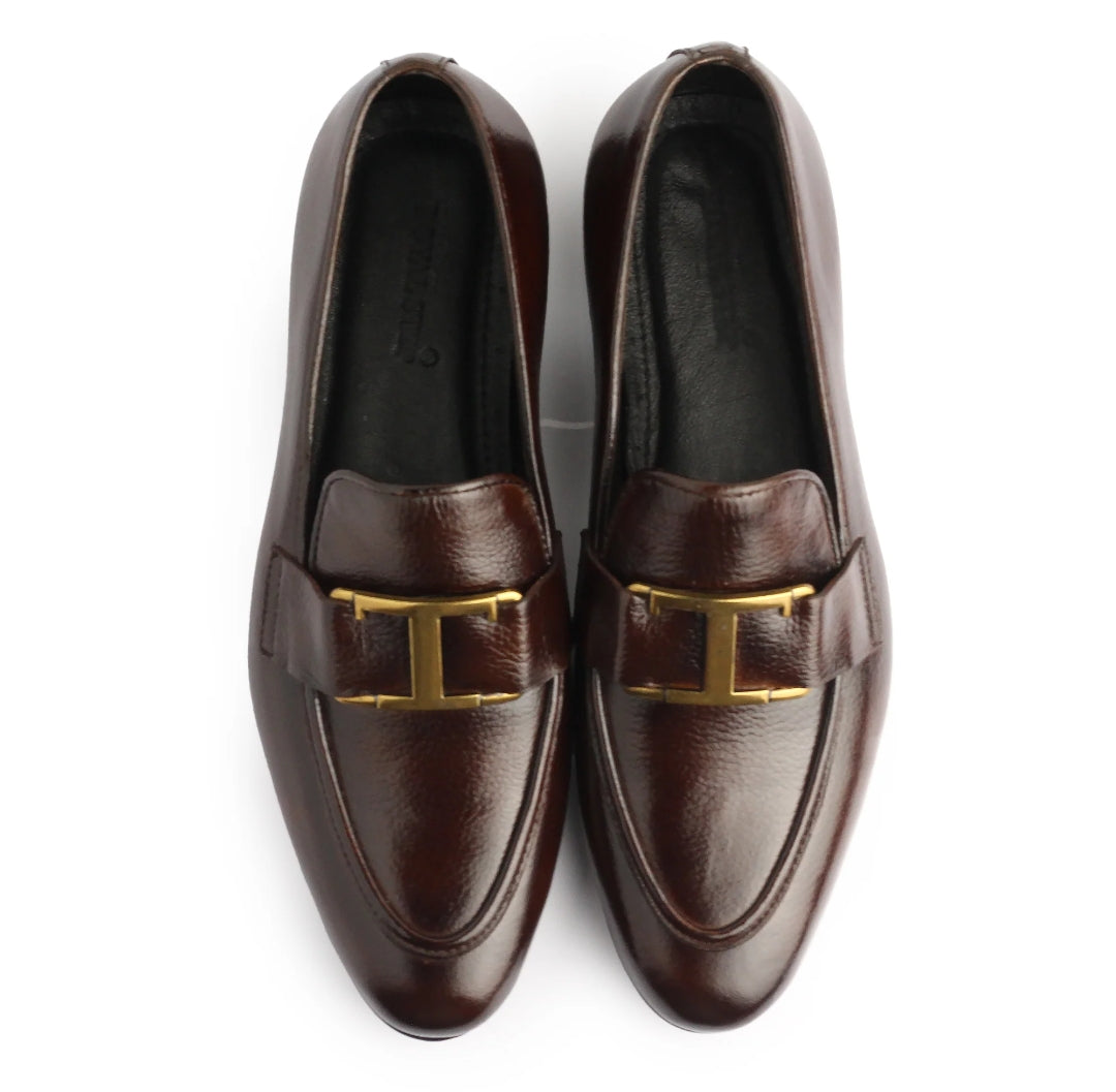 Mild Gold Brown leather shoes