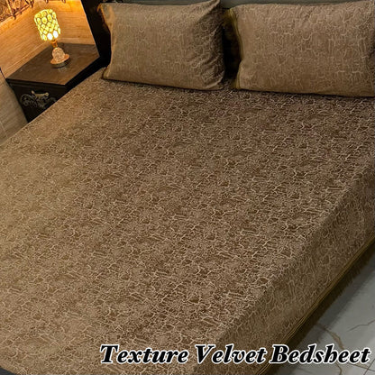 3PC Texture Velvet Bedsheet 25 colour's