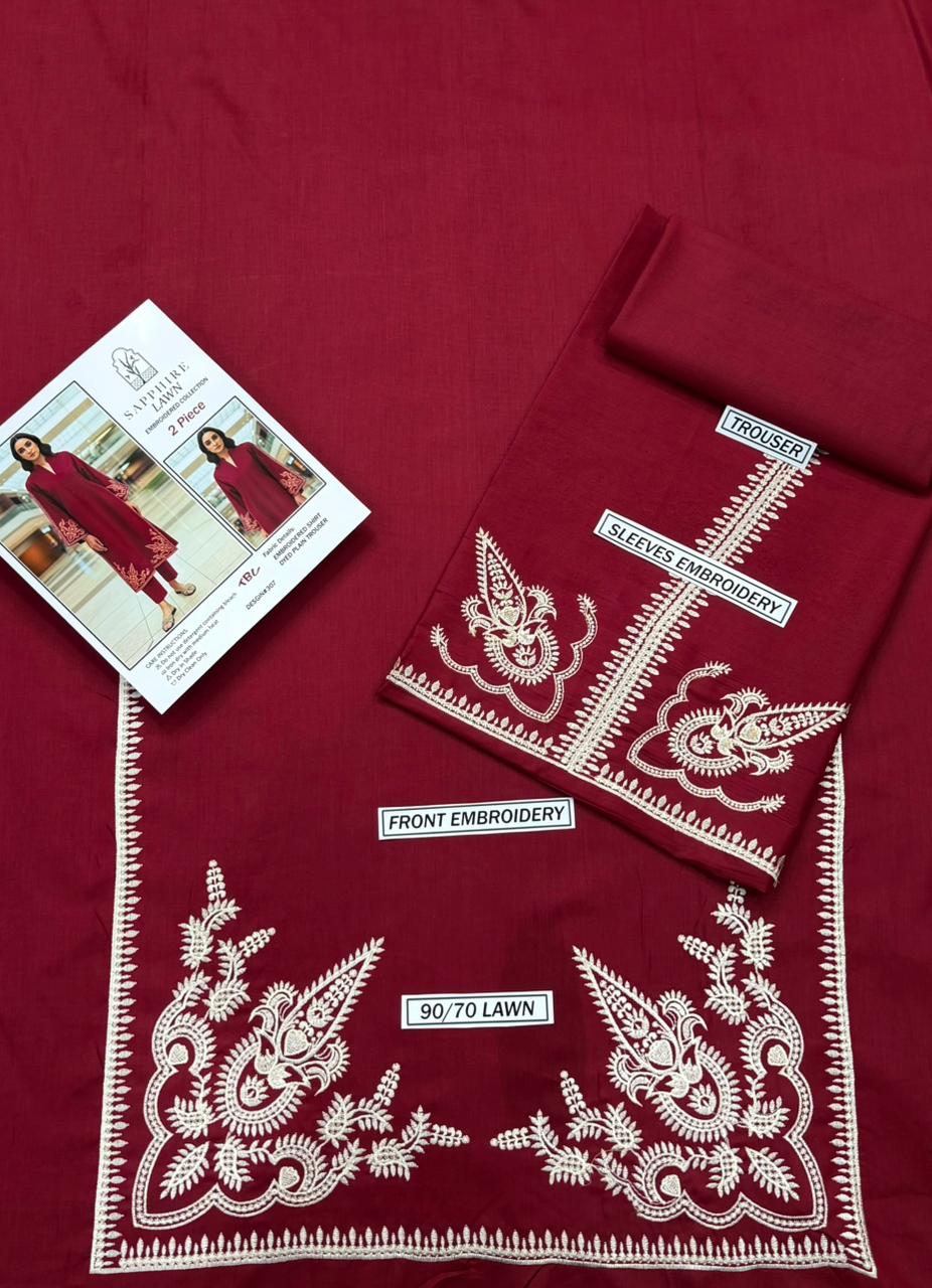 SAPPHIRE, PURE LAWN 2PC EMBROIDERED