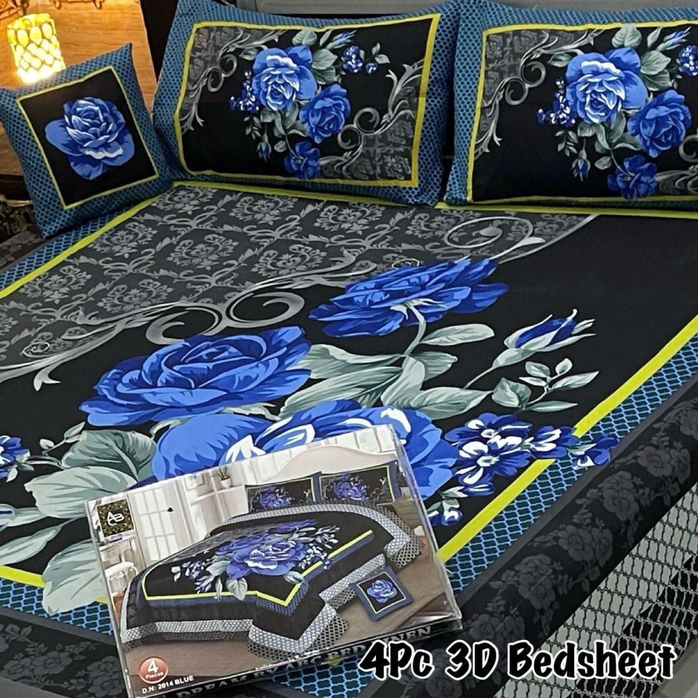 4Pc 3D Panel Bedsheet 25 design