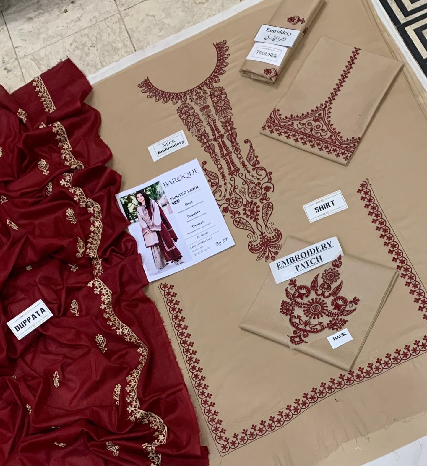 Summer collection, 3 PCs unstitched dress