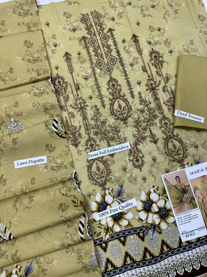 MARIA.B digital printed and Front head embroidered Lawn, new arrival