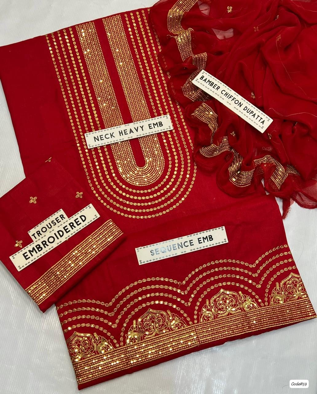 New Lawn/cotton Hit Traditional Fully Sequence Embroidered