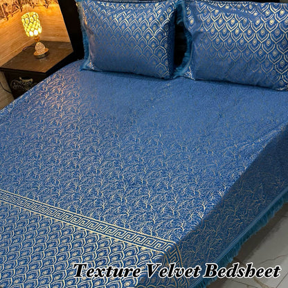 3PC Texture Velvet Bedsheet 25 colour's