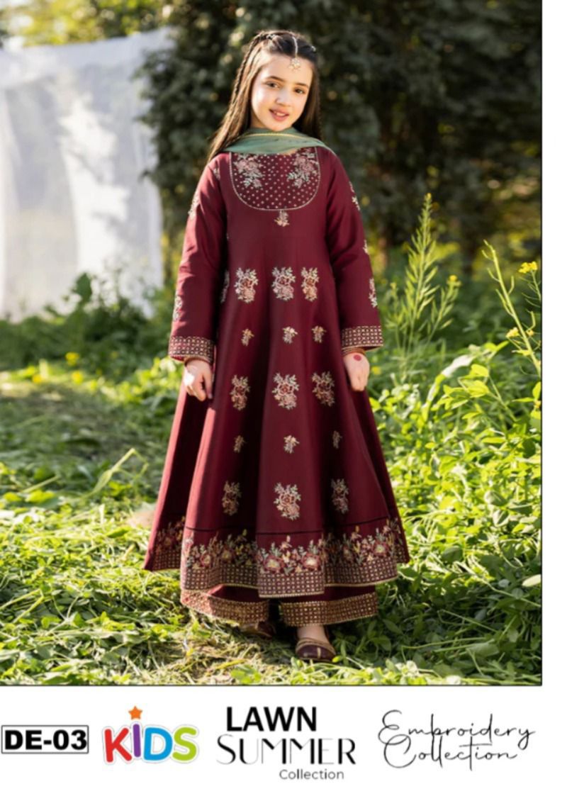 Lawn Eid collection 3pc Kids