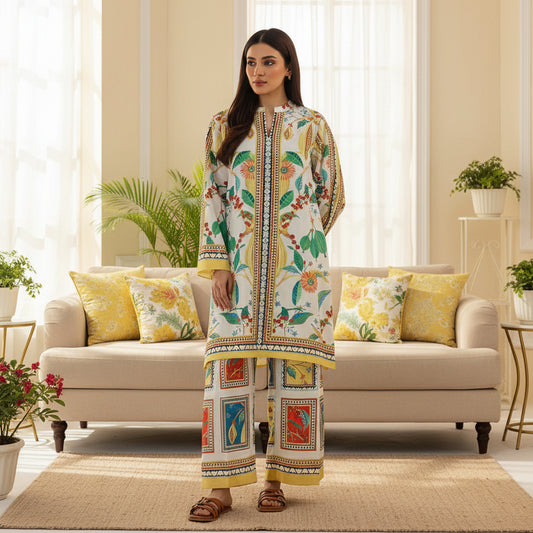 New arrival stitched 2 pcs printed shirt and  trouser
