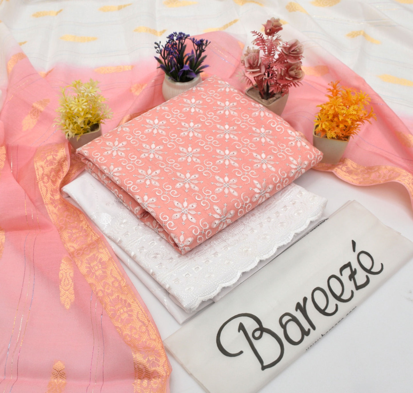 Bareezè, Lawn 2026, Dorya cotton,3pcs,embroidered 36 color's