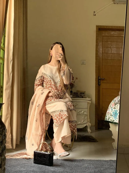 Arabic lawn jacquard ready to wear