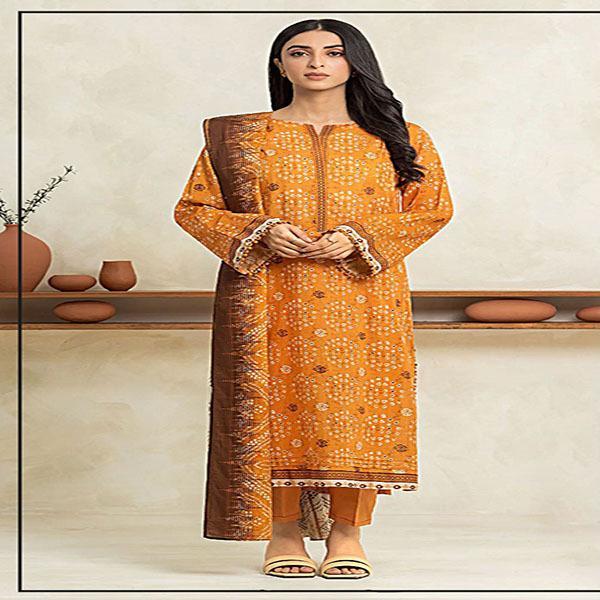 3 Piecess unstitched Linen printed  suit