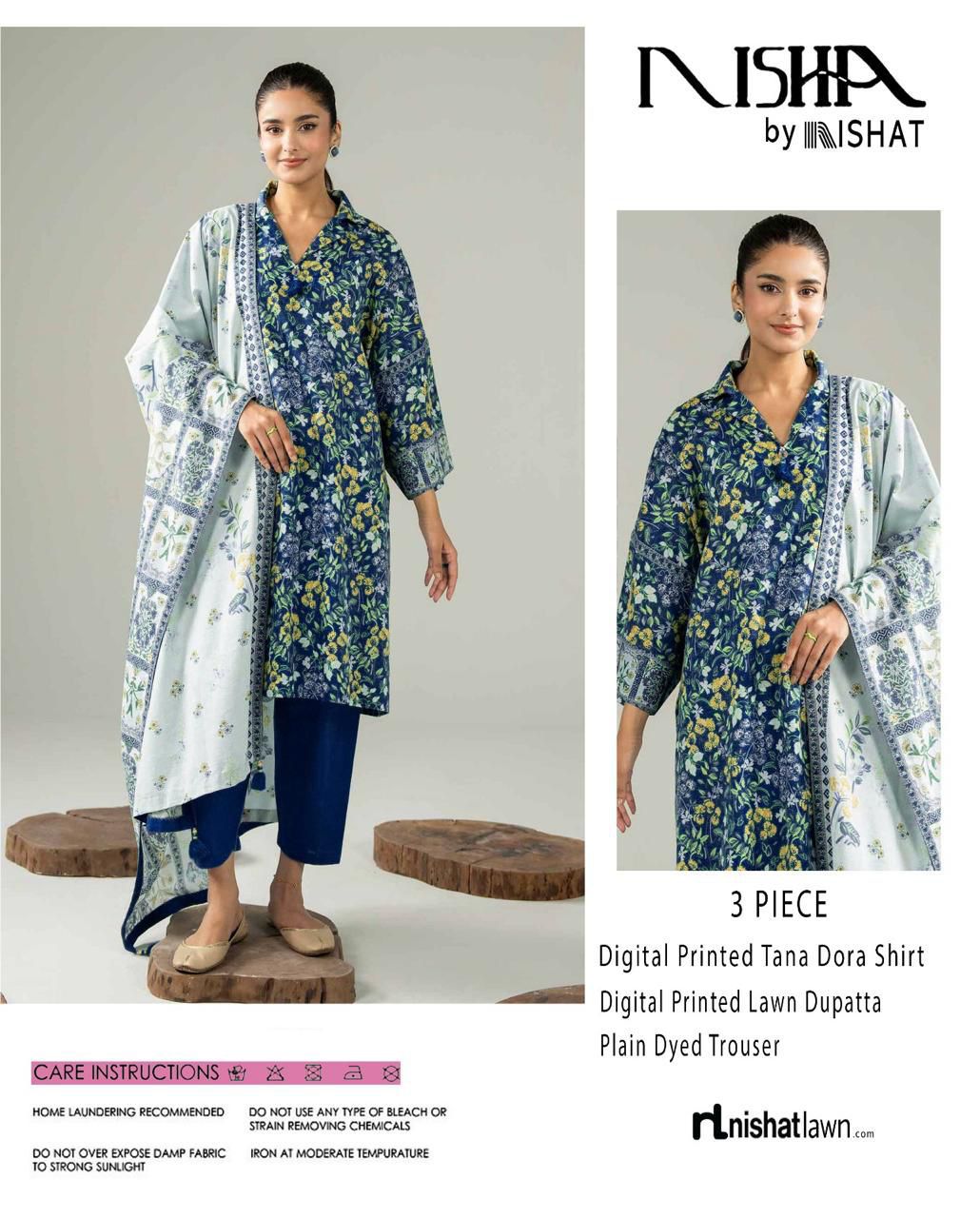 NISHA, by Nishat, Premium Printed Lawn Tana Dora Shirt