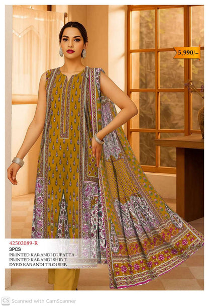 Ladies printed Karandi dress
