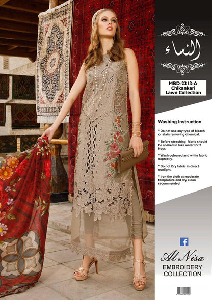Alnisa : Chikankari Lawn Collection 2k26 D2313