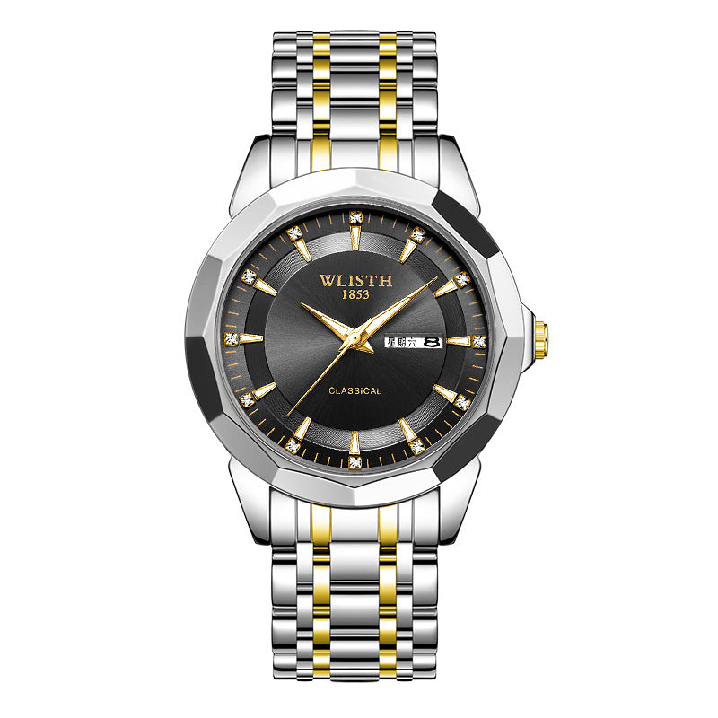 Watch Men's New Waterproof Sports Stainless Steel Belt Luminous Quartz Watch Student Fashion Trend Men's Watch Non-Mechanical Trend