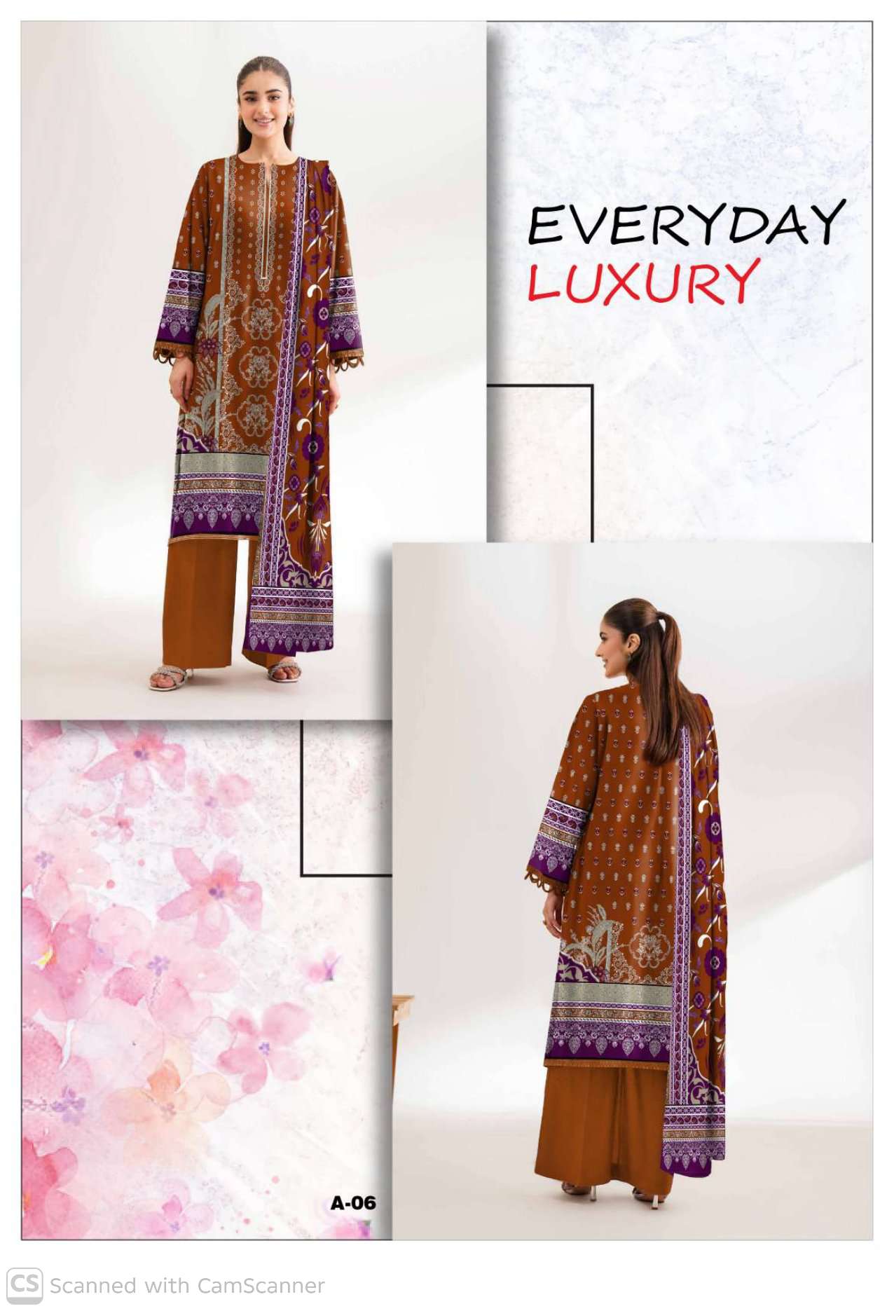 Ladies printed Karandi dress