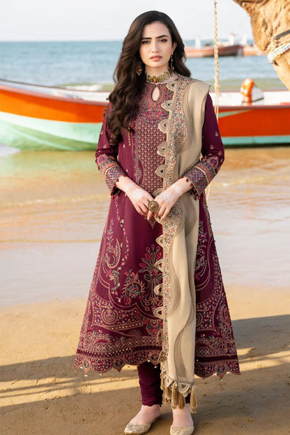 JAZMIN*Unstitched ReplicaFABRICLAWN COTTON Suit With ORGANZA Dupatta
