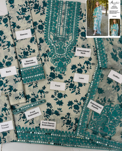 Aneela’s Collection, Fabric Lawn & Chiffon☆