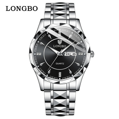 Longbo Brand Men's Quartz Waterproof Watch: Simple Casual Couple Watch.