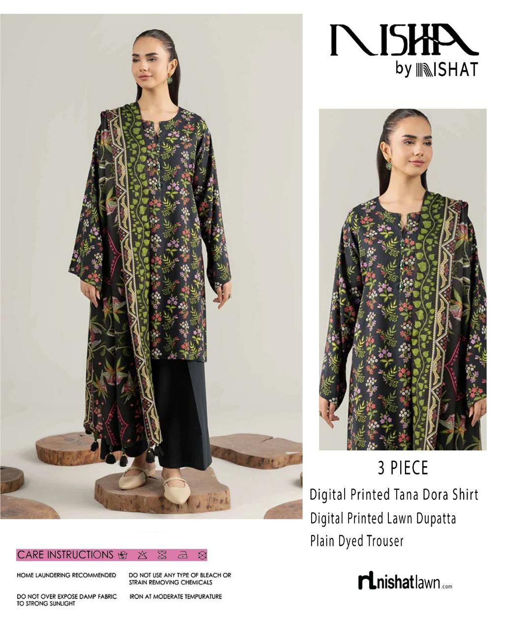 NISHA, by Nishat, Premium Printed Lawn Tana Dora Shirt