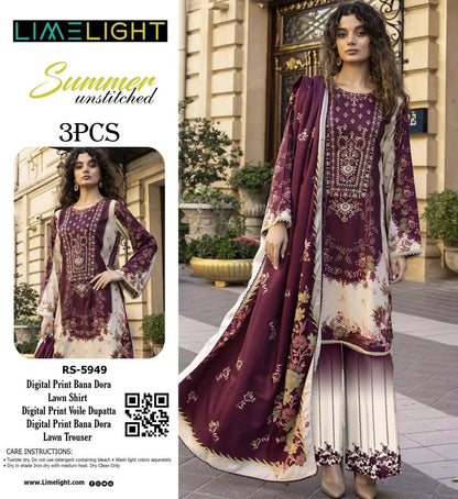 Limelight Banadora printed lawn shirt, trouser & dupatta