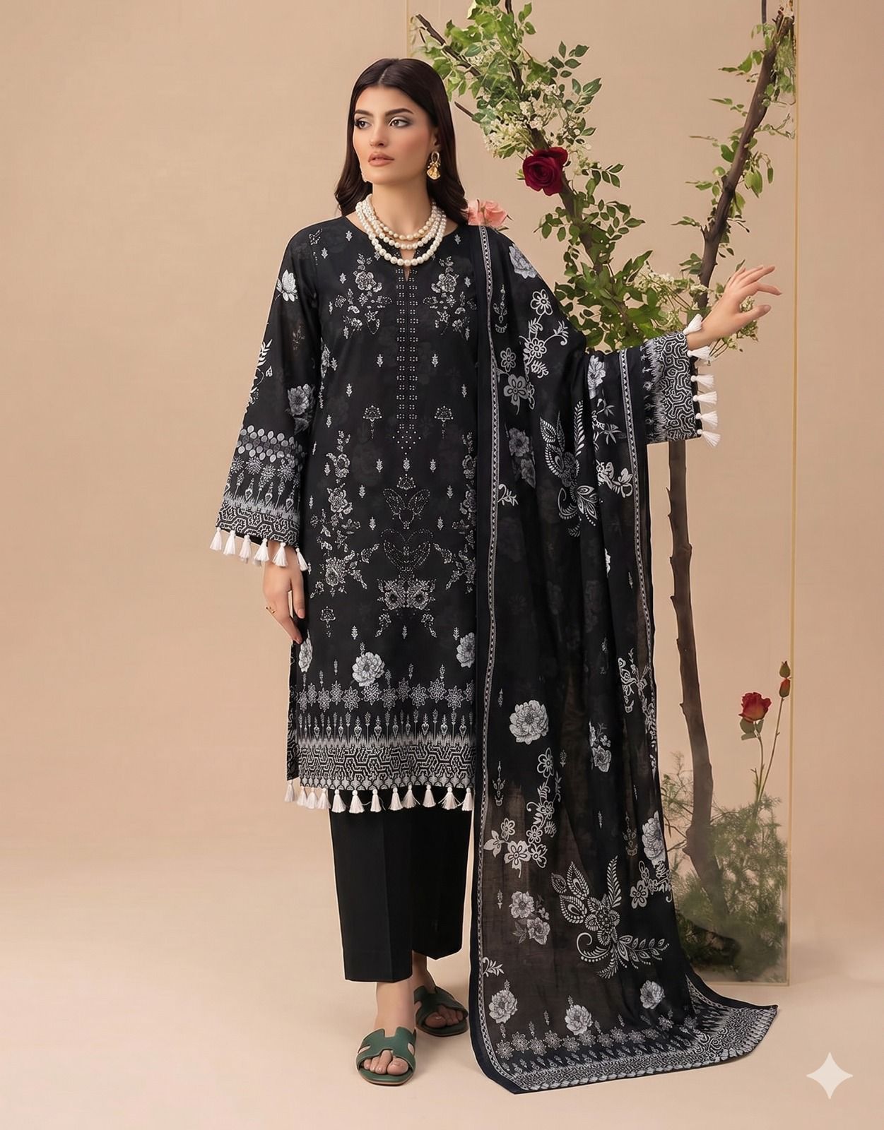 MARIA.B digital printed and Front head embroidered Lawn, new arrival