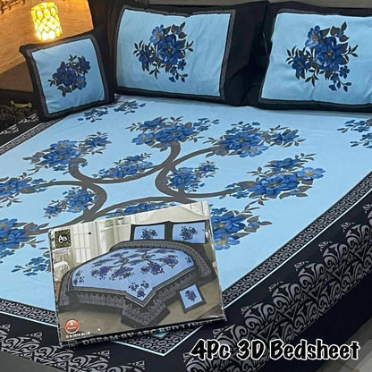 4Pc 3D Panel Bedsheet 25 design