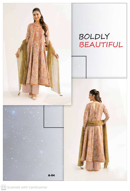 Ladies printed Karandi dress