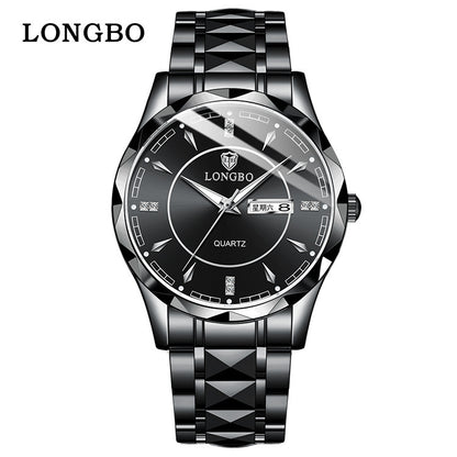 Longbo Brand Men's Quartz Waterproof Watch: Simple Casual Couple Watch.