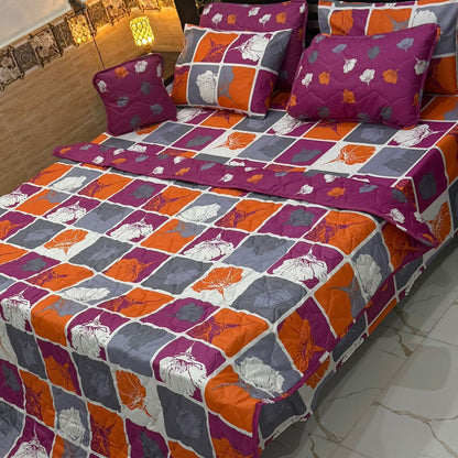 7Pcs Printed Comforter Set, Cotton Mix, 100% Fine Stuff, 22 colors