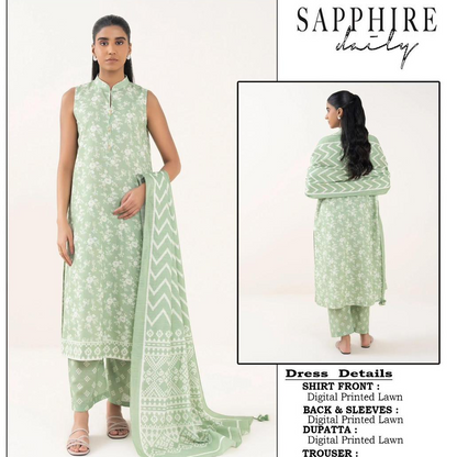 Sapphire Digital Lawn 3-Piece vibrant color