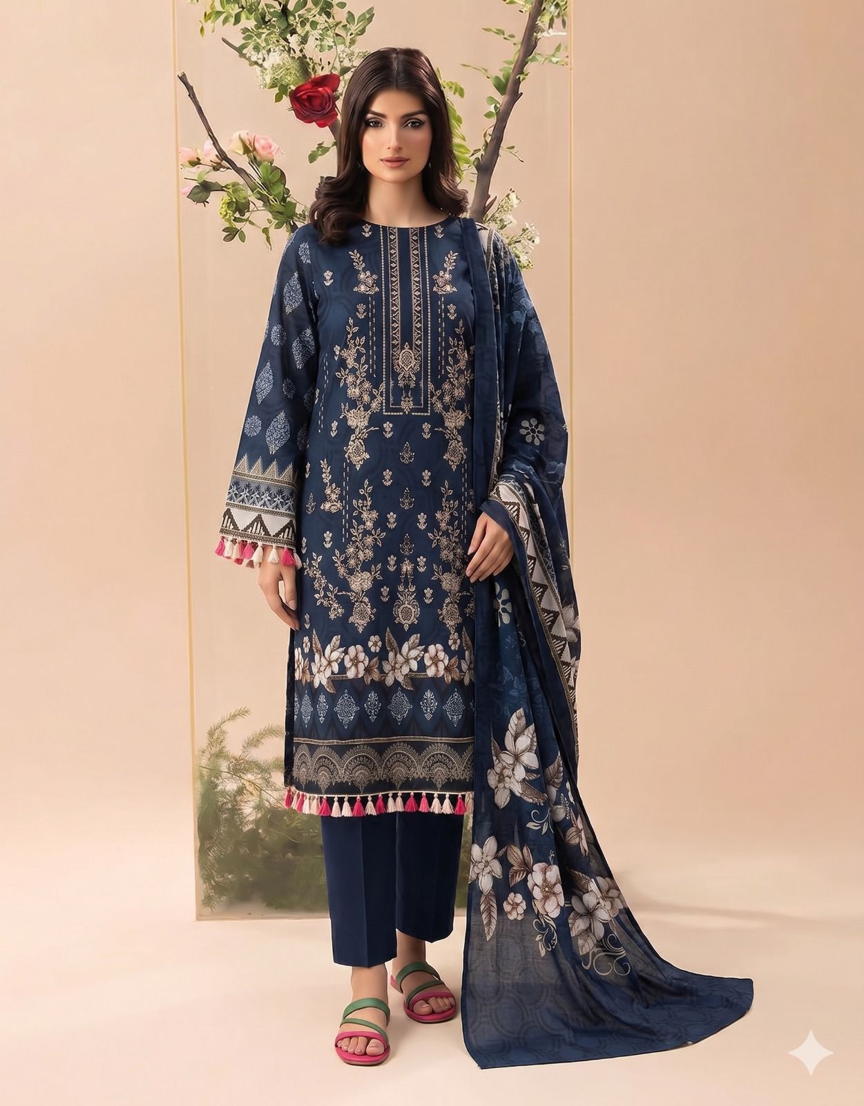 MARIA.B digital printed and Front head embroidered Lawn, new arrival