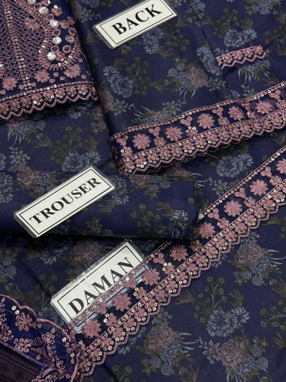 Moghani-printed lawn Suit with Chiffon embroidered Dupatta