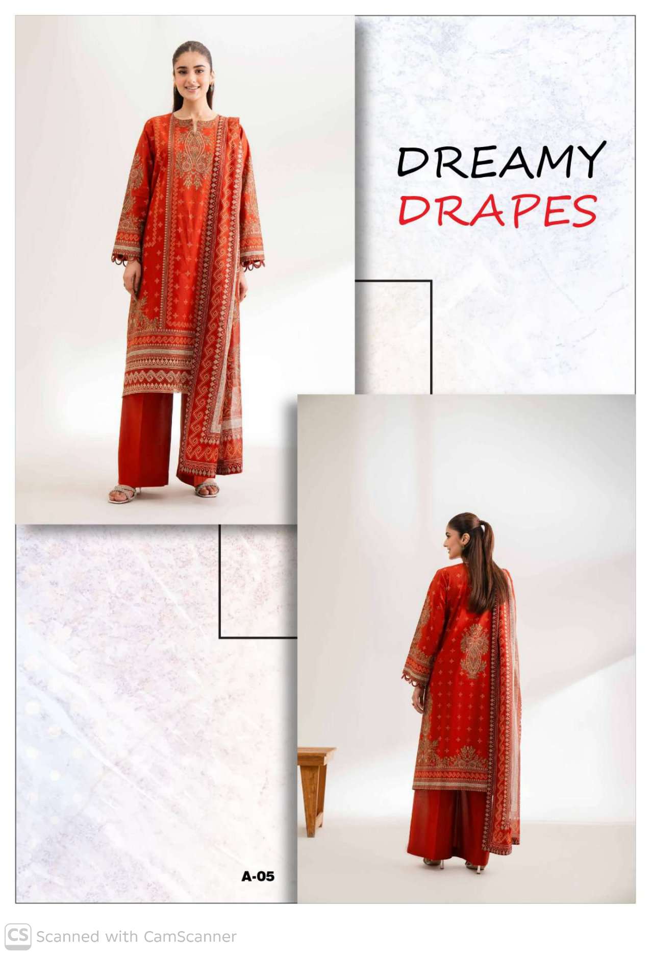 Ladies printed Karandi dress