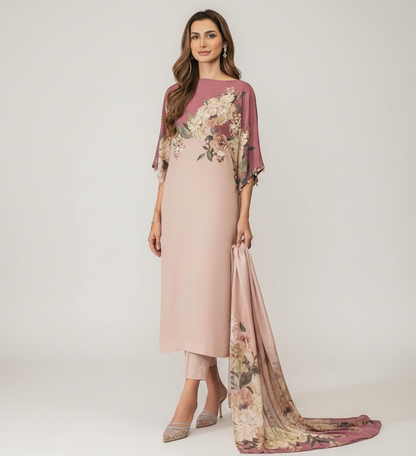 Shamooz Silk,digital printed Dupatta
