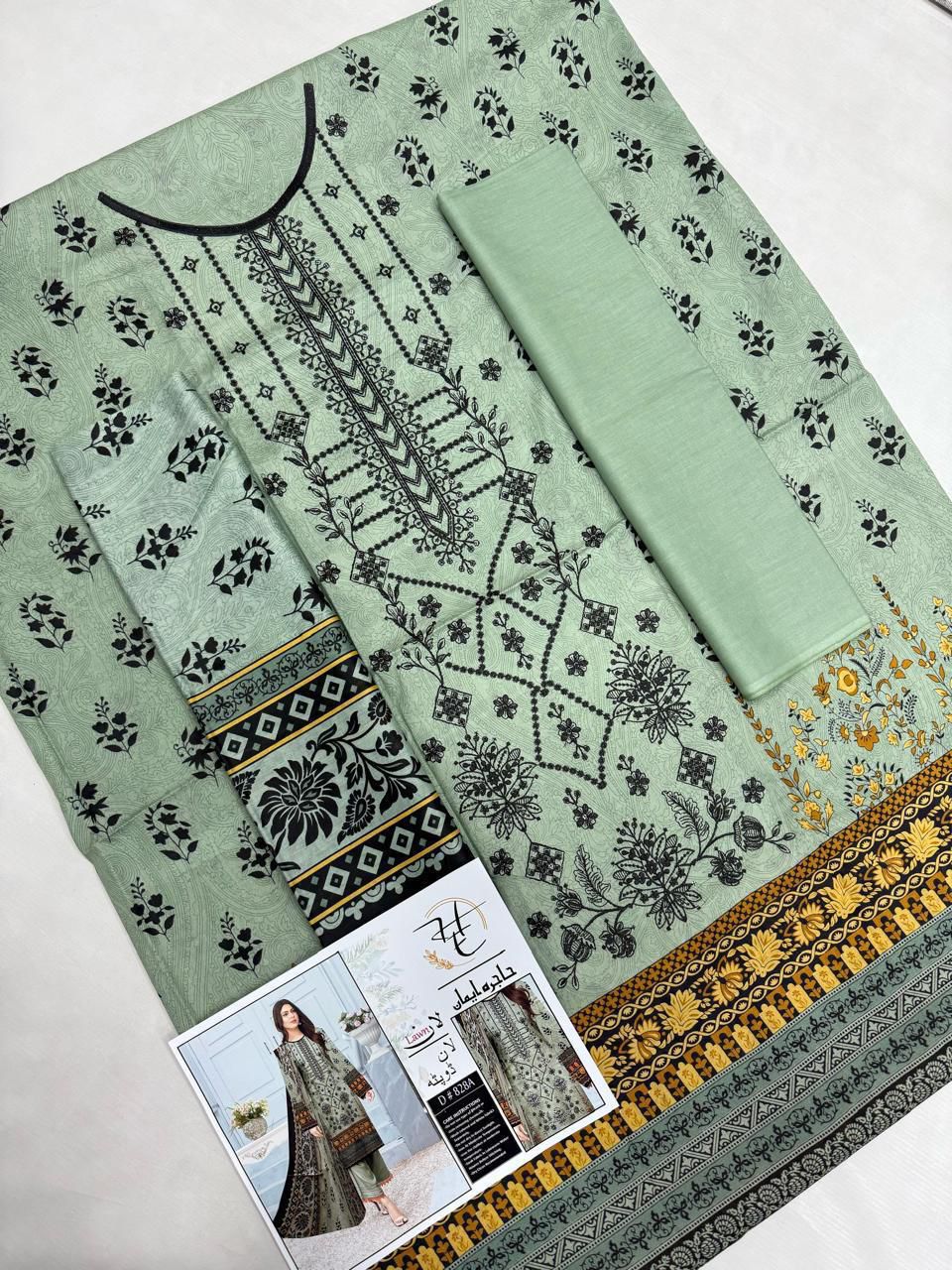 Hajra Eman, (حاجرہ ایمان) Lawn 90/70, Pannel sequence Embroidered 40 design and color