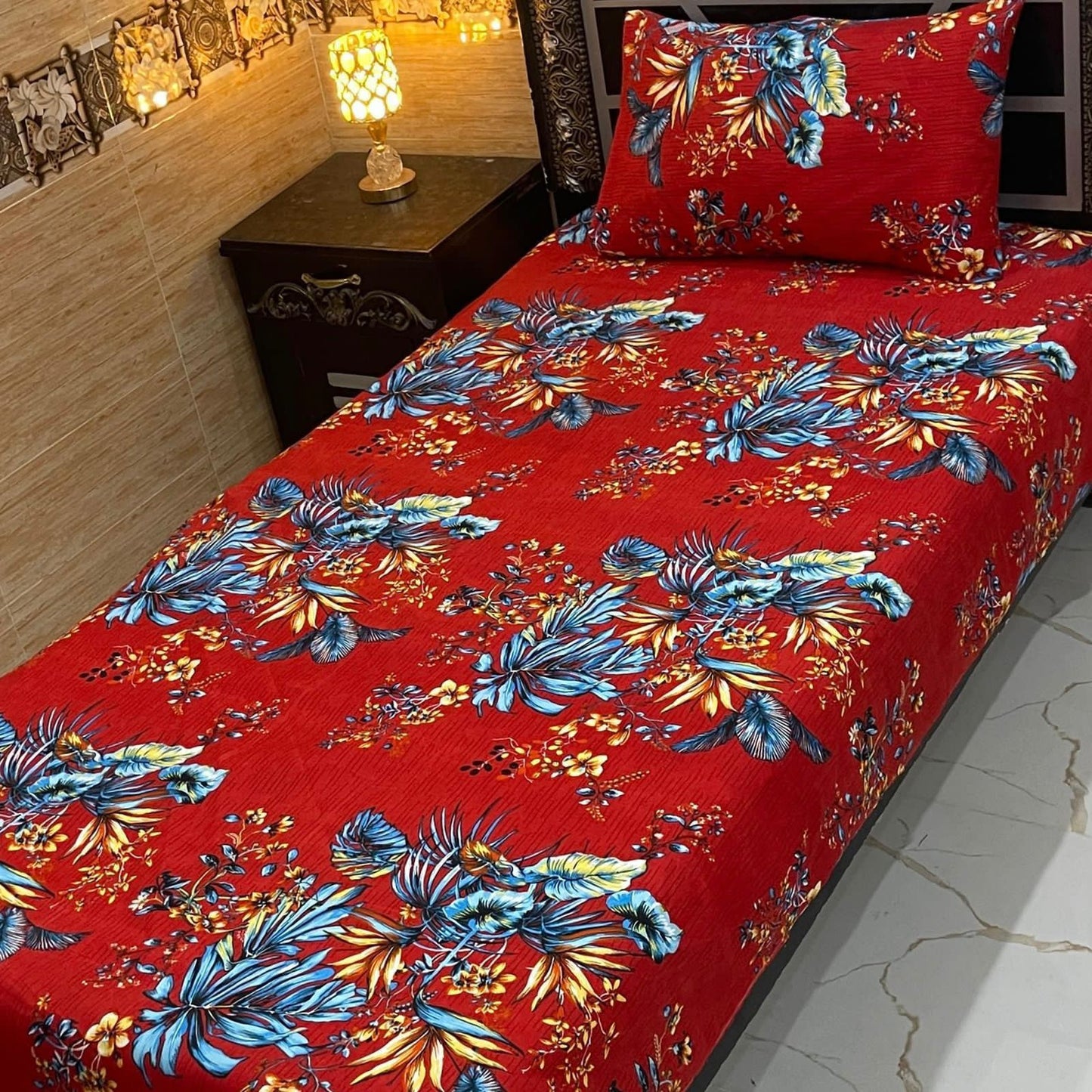 Alkaram 4Pc Mix Cotton Single Pair Bedsheets  6 colours