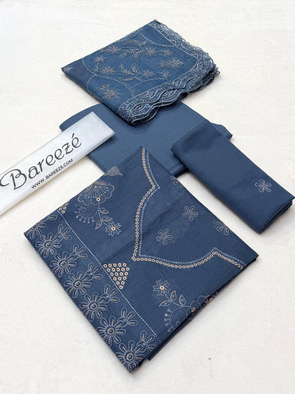 Bareezè Lawn 3Pcs Embroidered 6 colors