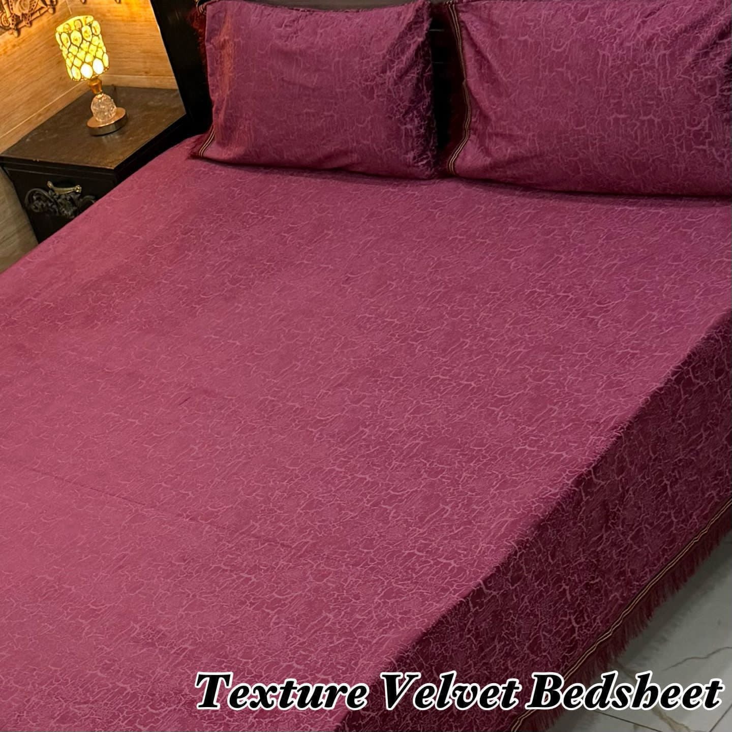 3PC Texture Velvet Bedsheet 25 colour's