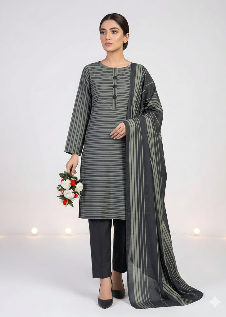 Soft Multani Khaddi Lawn Lining Shirt, 3Pcs