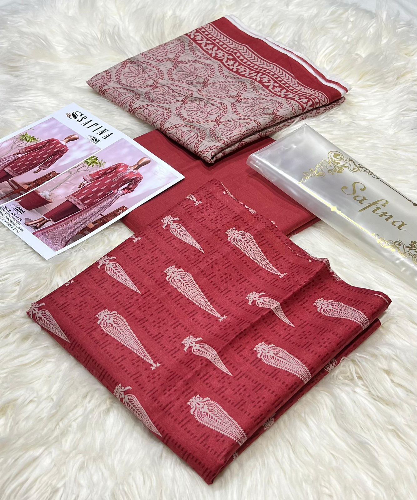 Safina digital printed lawn shirt, dupatta and trouser 10 colors
