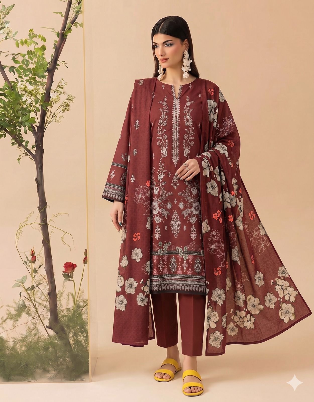 MARIA.B digital printed and Front head embroidered Lawn, new arrival