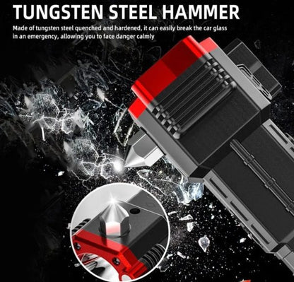 High-power Led Torch Light Rechargeable Flashlight And Multifunctional Tactical Hammer & Power Bank To Charge the Phone
