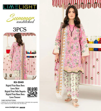 Limelight Banadora printed lawn shirt, trouser & dupatta
