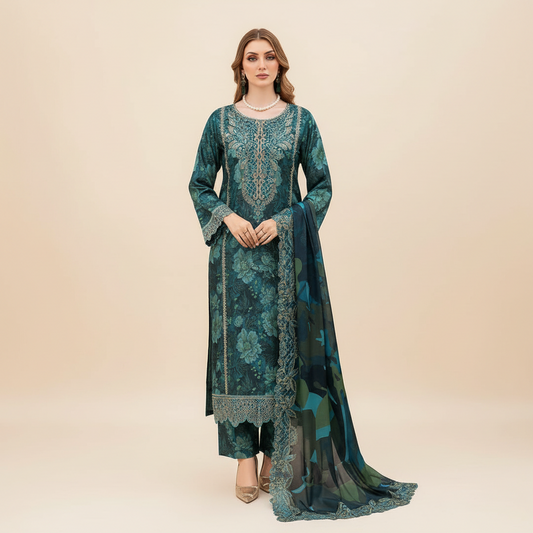 Tawakal printed lawn 90/70*
*03PCS unstitched dress*