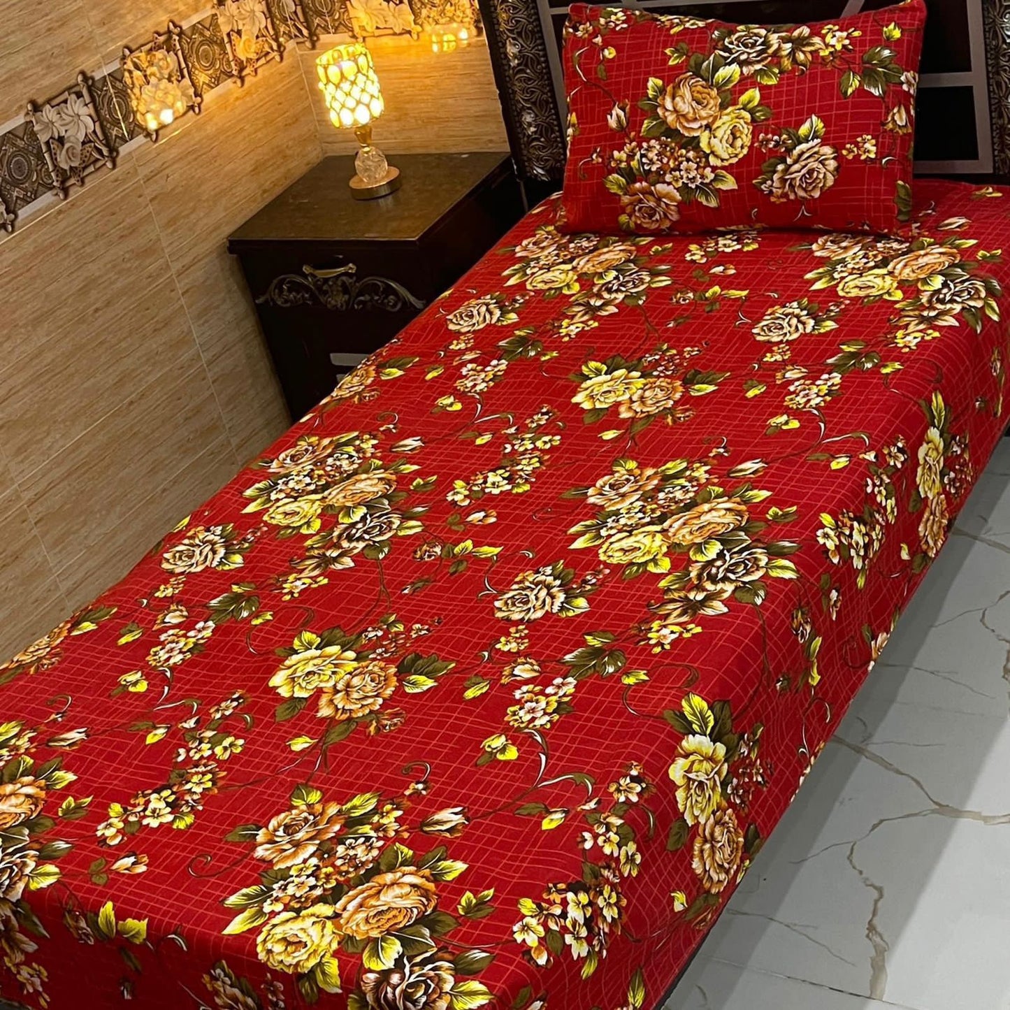 Alkaram 4Pc Mix Cotton Single Pair Bedsheets  6 colours