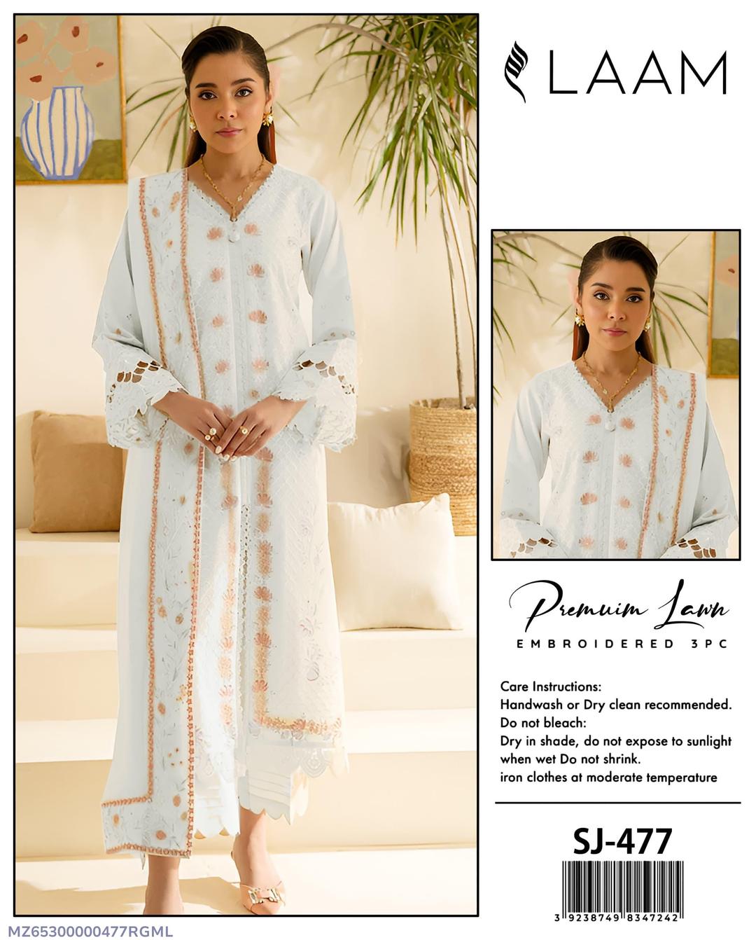 Women's embroidered unstitched dress