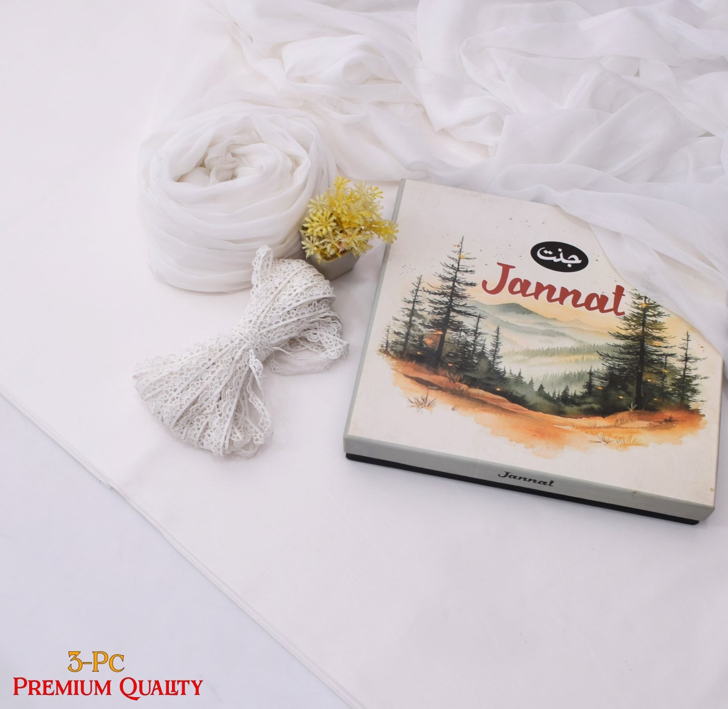 JANNAT BRAND- DYED BRANDED LAWN SHIRT,TROUSER, KRINKAL SHAFOON DUPPATA