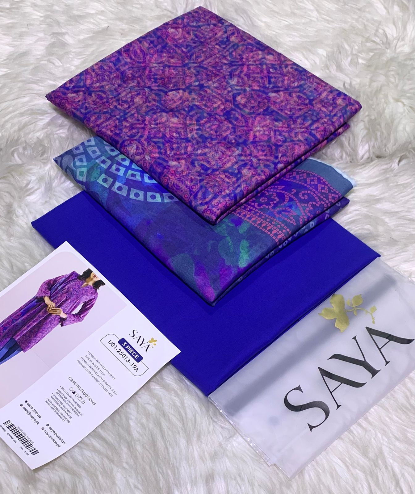 SAYA 2026 💯 Original *Printed 3pc Collection, Lawn