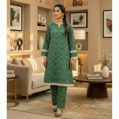RUPAS, Digital Print Superior Lawn All-Over Print Shirt & Trouser