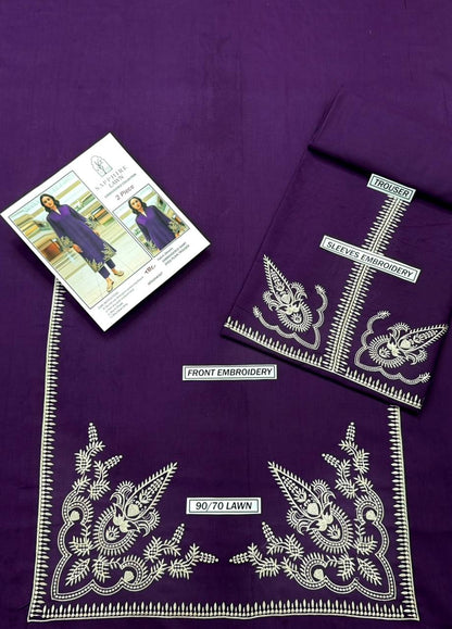 SAPPHIRE, PURE LAWN 2PC EMBROIDERED